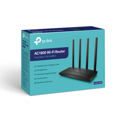 TP-LINK ARCHER C80, AC1900, 4Port, 600-1300Mbps, Dual Band MU-MIMO WiFi, Masaüstü, Gigabit, Router, Access Point